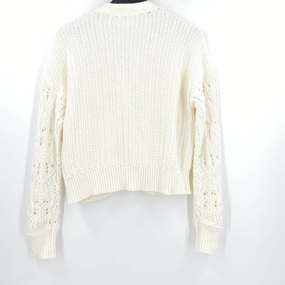 Sundance Aveline White Cotton Button Down V Neck Cardigan Size Petite XS - Picture 4 of 4